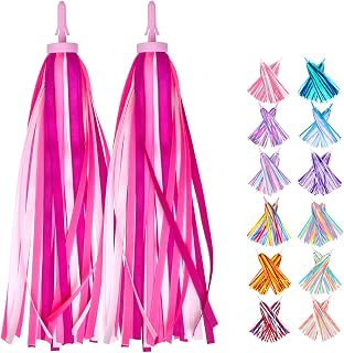 Mlurcu Bike Streamers Bike Tassels for Kids 1 Pair, Kids Bike Accessories Scooter Bicycle Tricycle Handlebar Streamers Handle Bar Grips Accessories for Girls and Boys