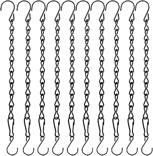 YINGFENG 10 Pack 9.5 Inch Black Hanging Chains, Garden Plant Hangers for Hanging Bird Feeders, Billboards, Chalkboards, Basket, Planters, Lanterns, Wind Chimes and Decorative Ornaments Etc.