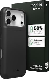 Mophie Juice Pack Battery Case for iPhone 18 Pro Max/ 17 Pro Max | Up to 50% Extra Battery Life, High Impact Protection, Magnetic Back for Wallets & Mounts, Sustainable Material, Black
