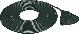 Amazon Basics Indoor/Outdoor Extension Cord, 25-foot, 3-Prong Grounded Plug with 3 Outlets, Weather Resistant Vinyl, 13 Amps, 1625 Watts, 125 VAC, Green
