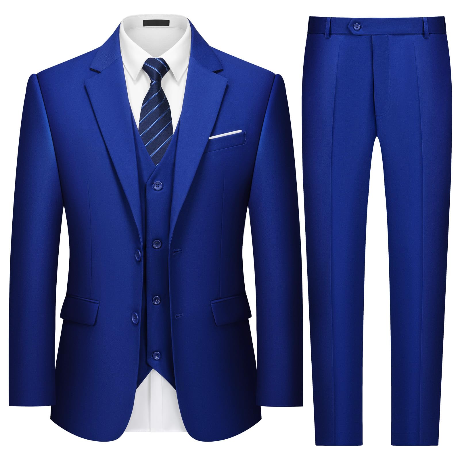 MAGE MALE Ensemble de smoking 3 pièces à deux boutons pour homme avec blazer, ve