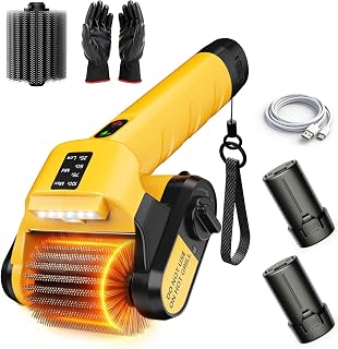 Qimedo Electric Grill Brush for BBQ, 2 Removeable Batteries, Yellow