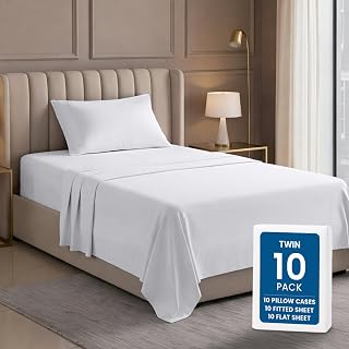 Utopia Bedding Twin Bed Sheets Set - Bulk Pack of 10 Sheet Sets - Brushed Microfiber - Shrinkage and Fade Resistant - Easy Care (White)