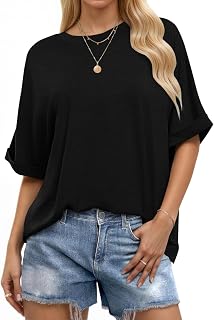 WNEEDU T-shirts Short Sleeve Women Summer 2026 Blouses Round Neck Loose Top Basic Tunic Oversize Tshirt