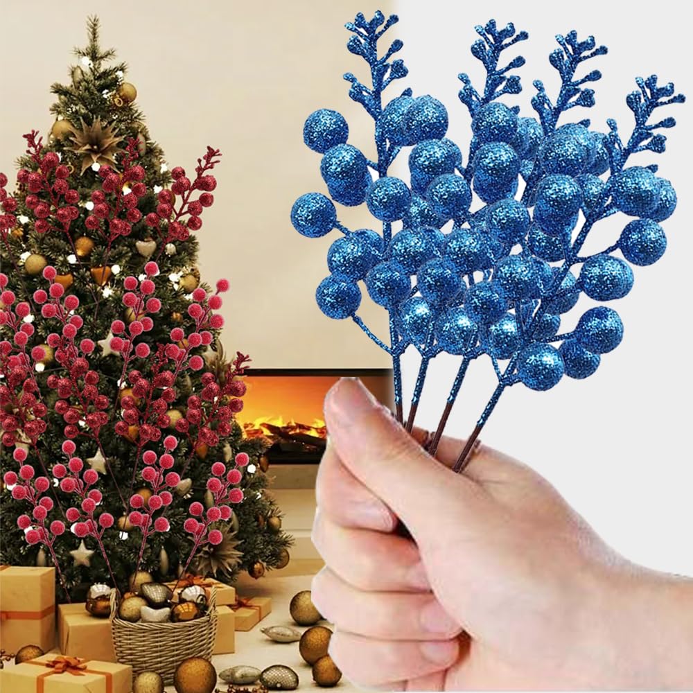 Artificial Christmas Berries, Fake Berries Branches, Christmas Tree Ornaments Ho