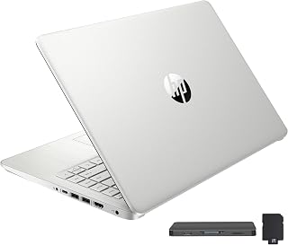 HP Stream 14" HD BrightView Laptop, Intel Celeron N4120, 16GB RAM, 416GB Storage (128GB eMMC + 288GB Docking Station Set), Intel UHD Graphics, 720p Camera, Wi-Fi, 1 Year Office 365, Win 11 S, Silver
