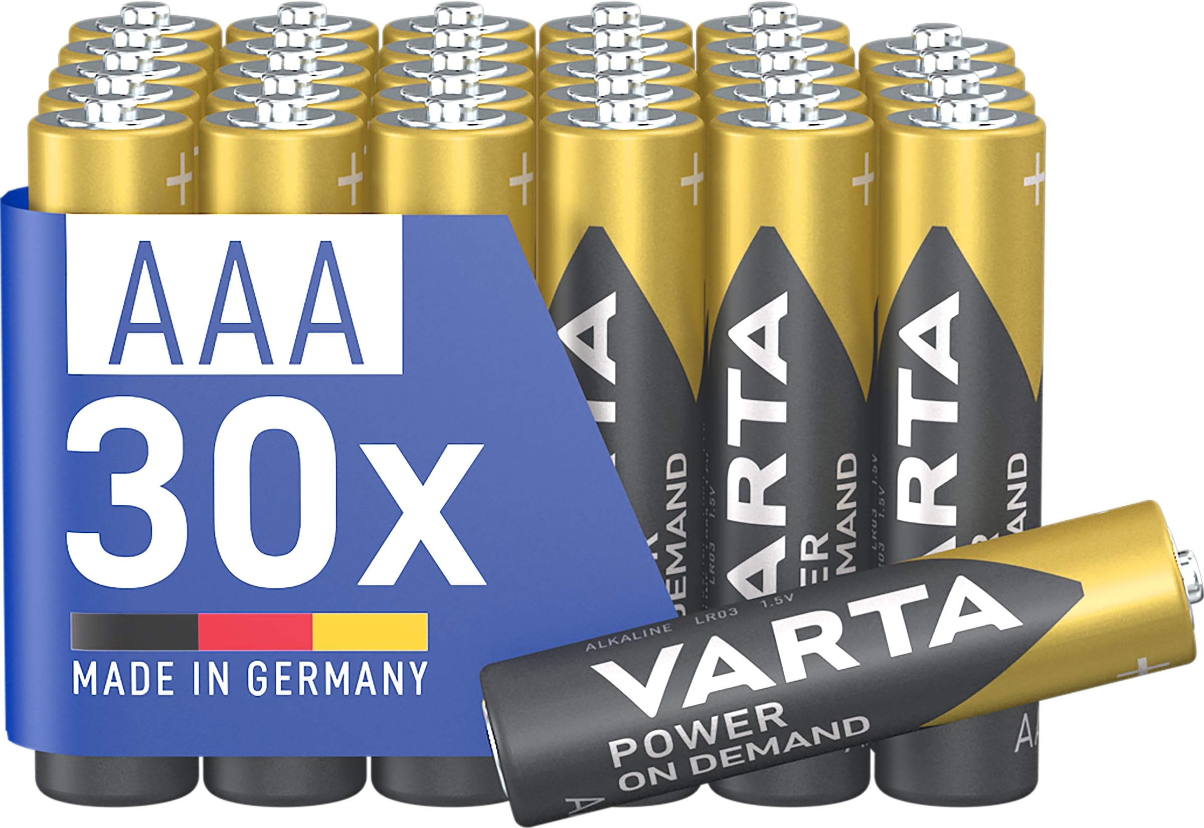VARTA Batterien AAA, 30 Stück Vorratspack, Power on Demand, Alkaline, 1,5 V