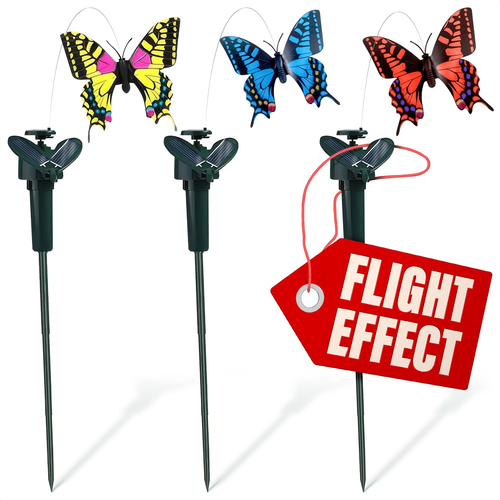 3 Pcs Butterfly Garden Stakes that Move Like Real Butterflies – Colorful Flying 