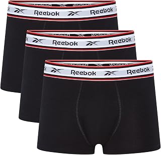Reebok Black/White/Navy Men's Briefs | Cotton-Rich Soft Touch Cotton Truscos with Elastic Elastic Waistband | Comfortable, Stretch Underwear - 4-Pack Multipack