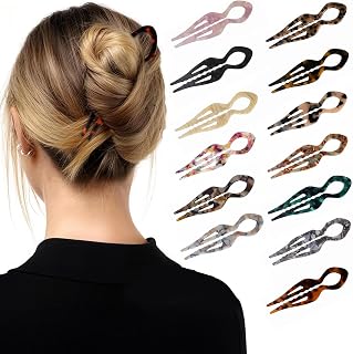 Women's Hairpin Tortoise Shell Hairpin Updos Chignons French Twist Pin, Strong Hold Hair Clip All Day Styling for All Hair Types