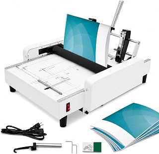 Automatic Booklet Maker Machine, Max 11.7" × 16.5" Paper Folding and Binding Machine Book Stapler Saddle Stitch Booklet Folder Stapler Stapling Machine for Homes Schools Churches