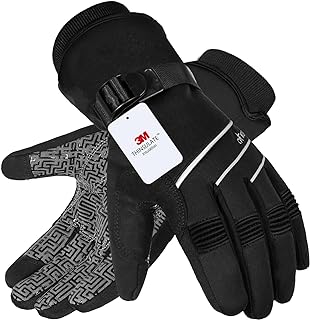 MOREOK Waterproof & Windproof Winter Gloves for Men and Women,-30°F 3M Thinsulate Thermal Gloves Touch Screen Warm Gloves for Skiing,Cycling,Motorcycle,Running,Outdoor Sports