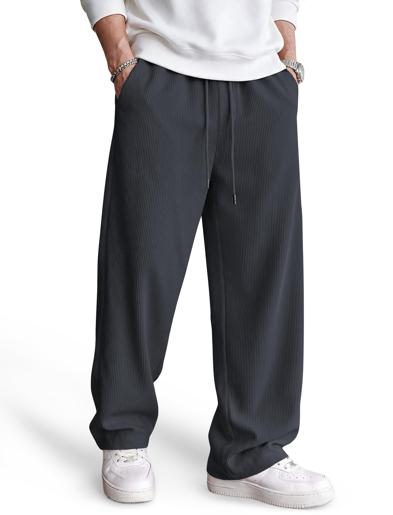 COOFANDY Pantalones de pana para hombre, pantalones deportivos casuales