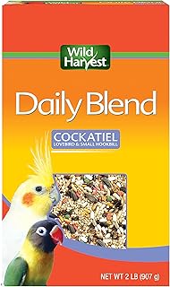 Wild Harvest Daily Blend Bird Food for Cockatiels, 2 lbs. | For Cockatiels, Lovebirds & Small Hookbills, Quality Blend Made With Millet, Select Grains, Sunflower Seeds & More