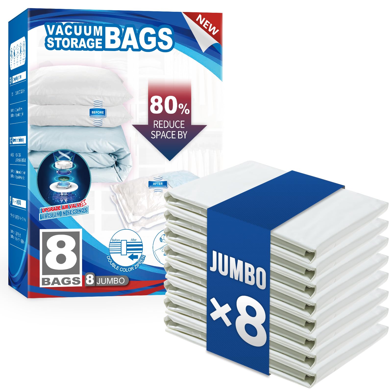 TAILI Large Vacuum Storage Bags for Comforter and Blankets, Jumbo Vacuum Seal Sp