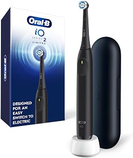 Oral-B iO2 Electric Toothbrush, for an Easy Switch to Electric, Night Black, Rechargeable Electric Toothbrushes, iO Series 2 Limited with 1 Power Toothbrush, 1 Brush Head, and 1 Travel Case