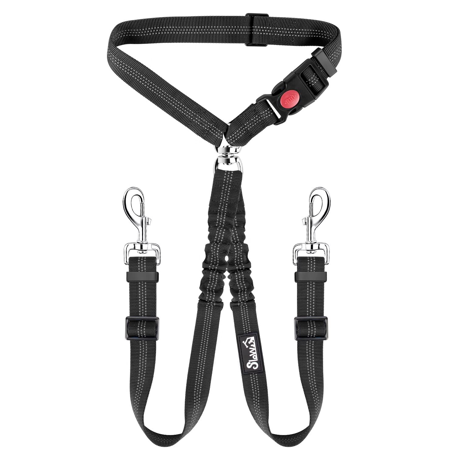 SlowTon Double Dog Seat Belt, New Pet Double Car Headrest Safety Belt No Require