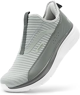 FitVille Men's Walking Shoes Extra Wide Slip-on Sneakers Fashion Breathable Sports Shoe without Laces