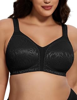Deyllo Women's Full Coverage Plus Size Comfort Minimizer Bra Wirefree Non Padded