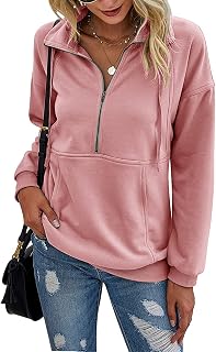 PRETTYGARDEN Women's Casual Long Sleeve Sweatshirt Half Zip Pullover Tops