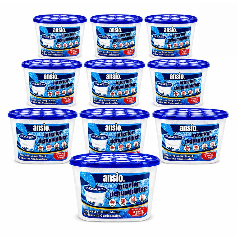 ANSIO Dehumidifier Disposable Pack of 10 Room Moisture Absorber | Condensation R