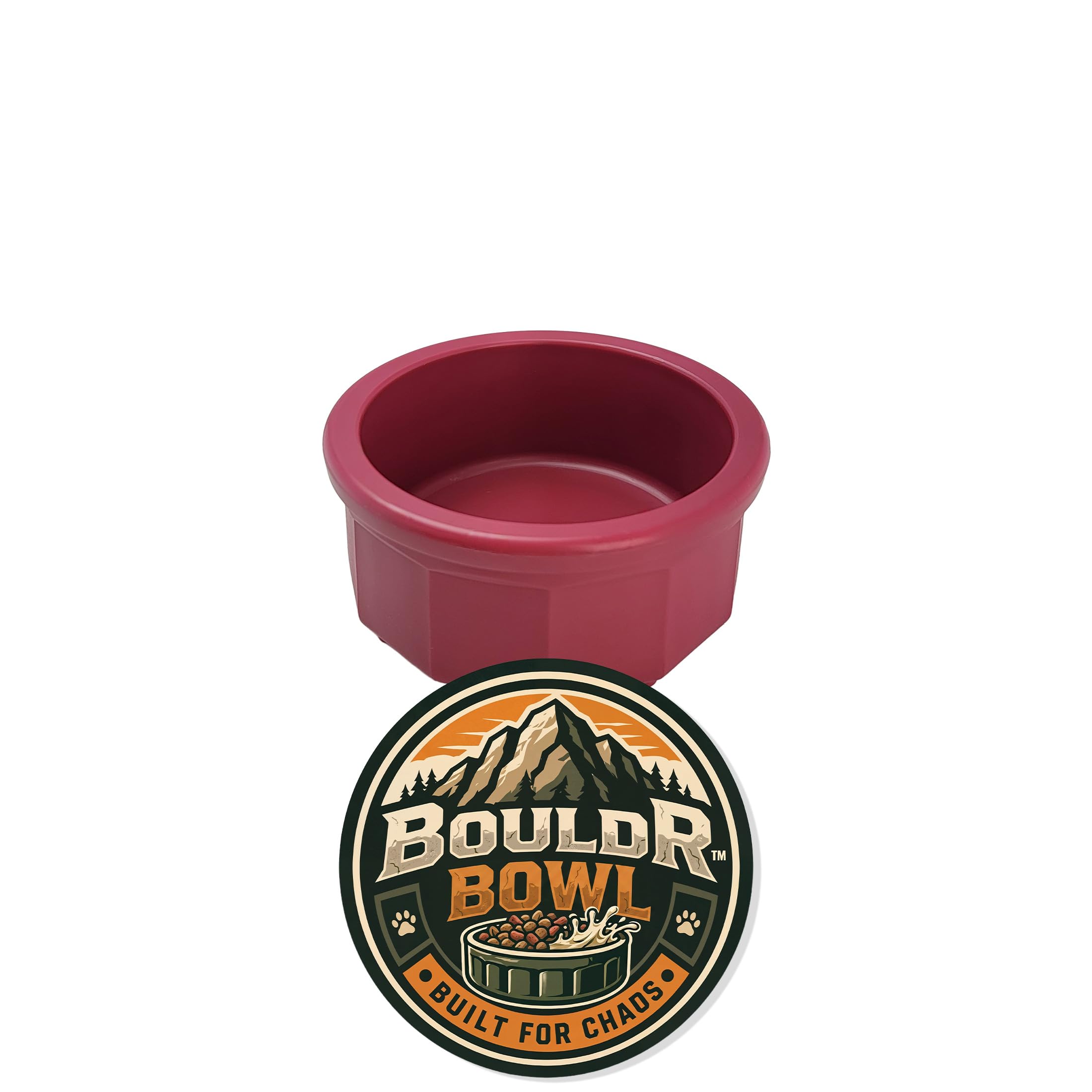 Pet Crock Bowl – Thick Durable Plastic Non-Tip Food & Water Dish for Small Dogs,