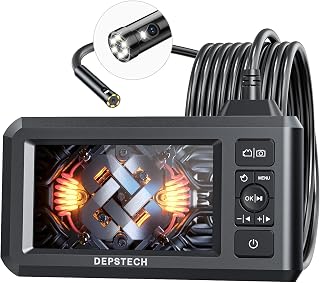 DEPSTECH Endoscope Camera with Light, Dual Lens Inspection Borescope 16.5FT | 1080P HD, 4.3" IPS Split Screen, Photo & Video, Semi-Rigid Cable, IP67 Waterproof, for Automotive, HVAC, Plumbing, Mechanic