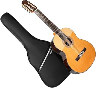 WishMade 7 String Acoustic Classical Nylon Guitar with Gig Bag | Red cedar top, rosewood fingerboard,Additional low B string for classical, jazz, flamenco, fingerstyle playing, adults
