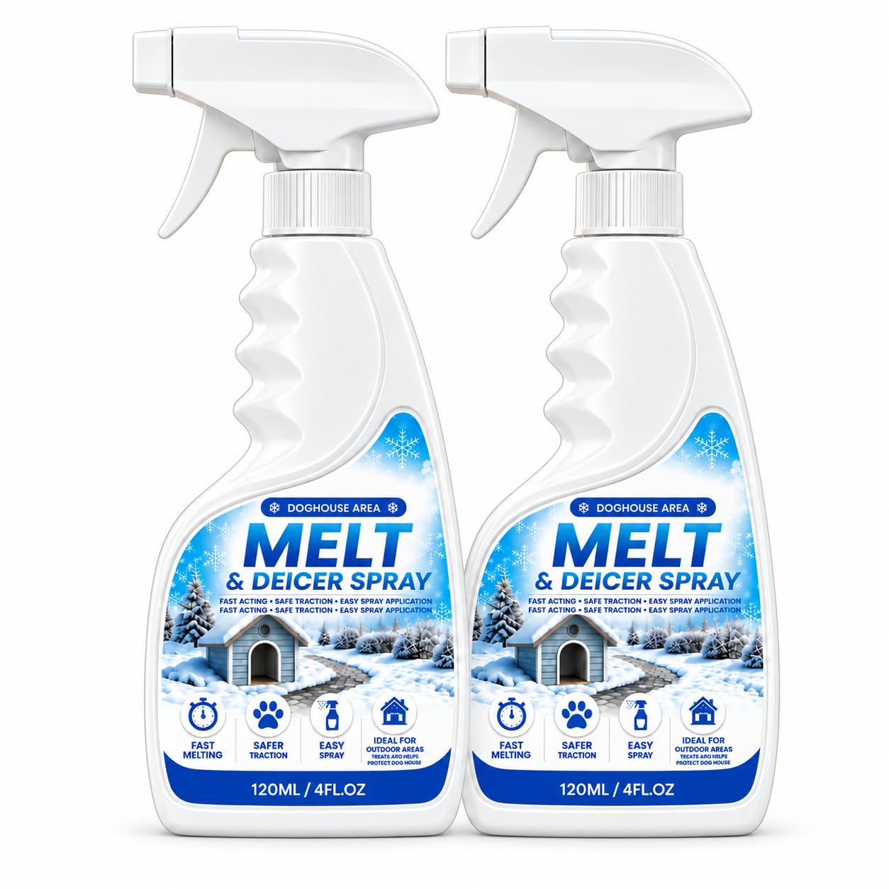Outdoor De-Icing & Snow Melting Spray,Ice Melter for All Surfaces，2PCS | Pet-Saf