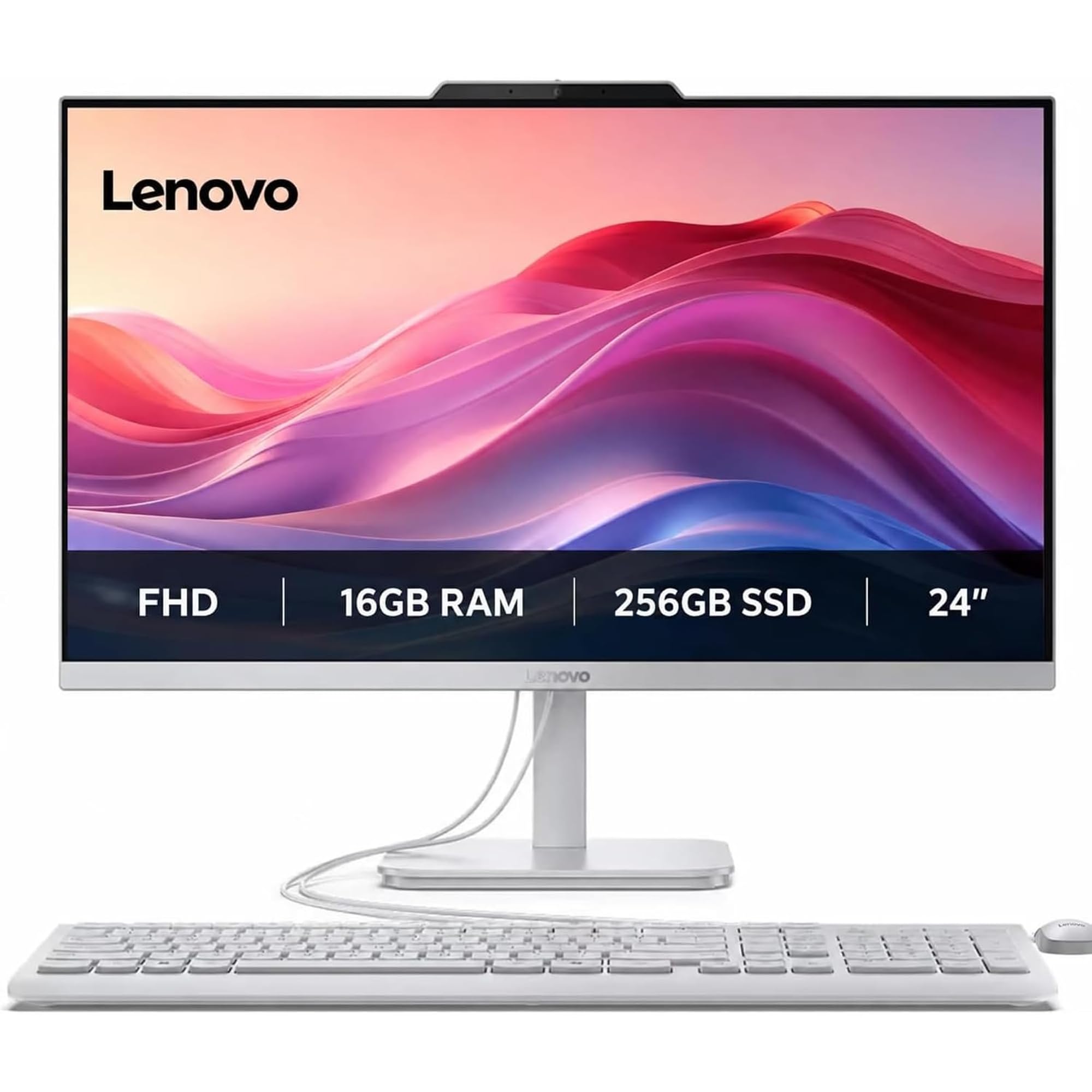 Lenovo IdeaCentre 24“ FHD All-in-One, 16GB RAM, 256GB SSD, Intel 4-Core | Office