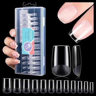 Square Nail Tips Soft Gel Natural Looking Flexible Fit