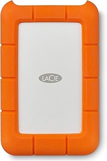 LaCie 2TB Rugged Portable Hard Drive | USB-C (STFR2000800) | All-terrain portable HDD, drop, crush & rain resistant, bus-powered. Adobe CC trial included. 3-Year Warranty + 3-Year Rescue