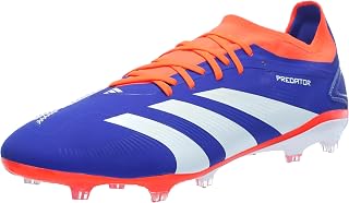 adidas Chaussures de football unisexes F50 League Laceless FG/MG, Blanc solaire rouge Lucid Blue, 42 EU