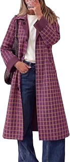 Tankaneo Women Long Coat Single Breasted Windproof Overcoat