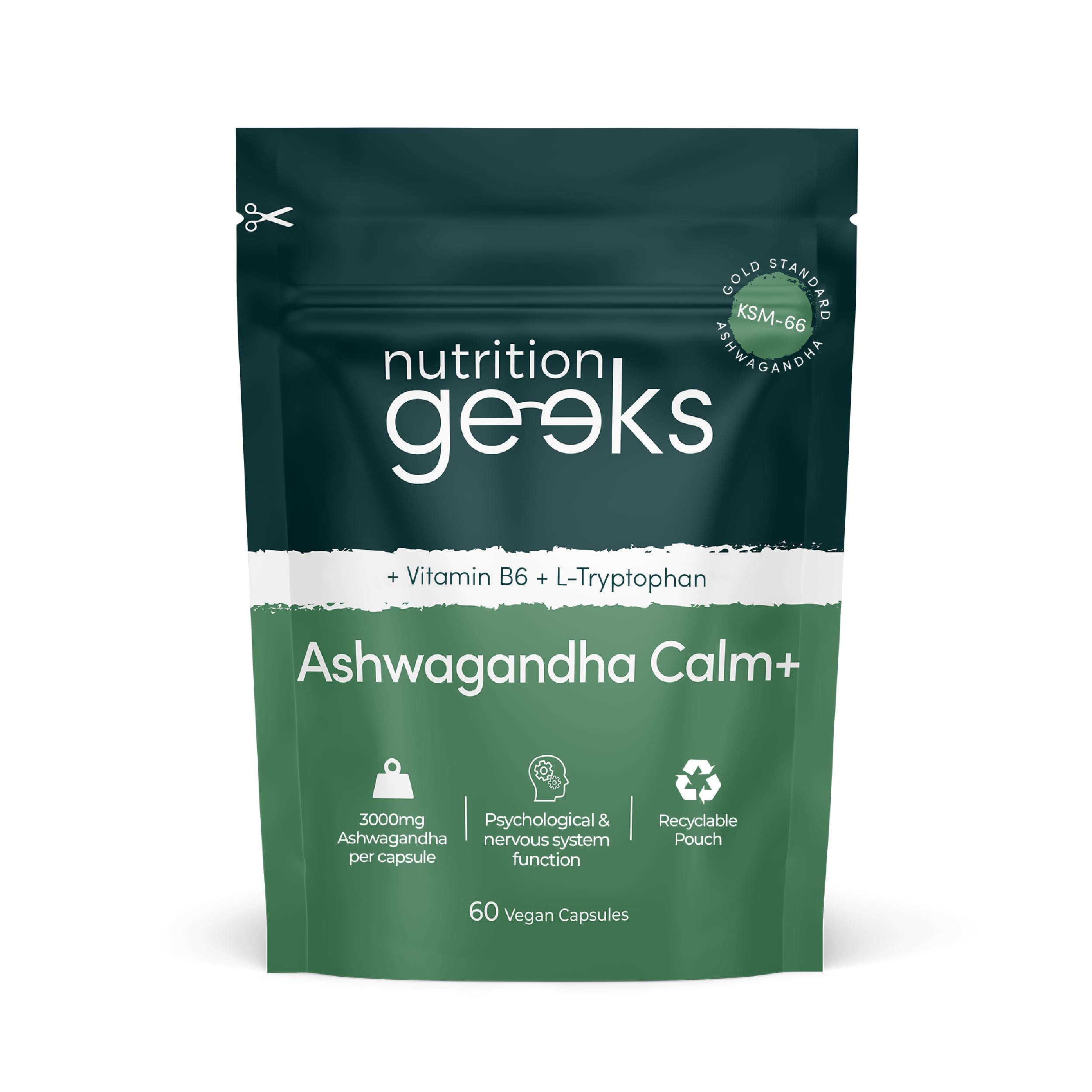 Ashwagandha KSM 66 Complex – 3000mg Enhanced with L-Tryptophan & Vitamin B6 (2 M