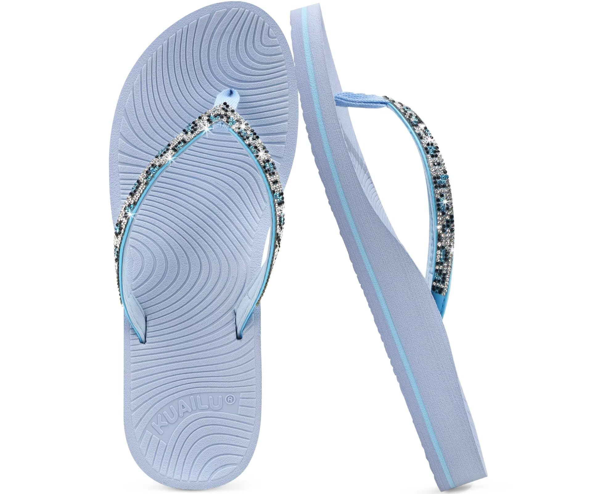 KuaiLu Flip Flops Women Strass Comfort Fashion Summer Beach Sandals