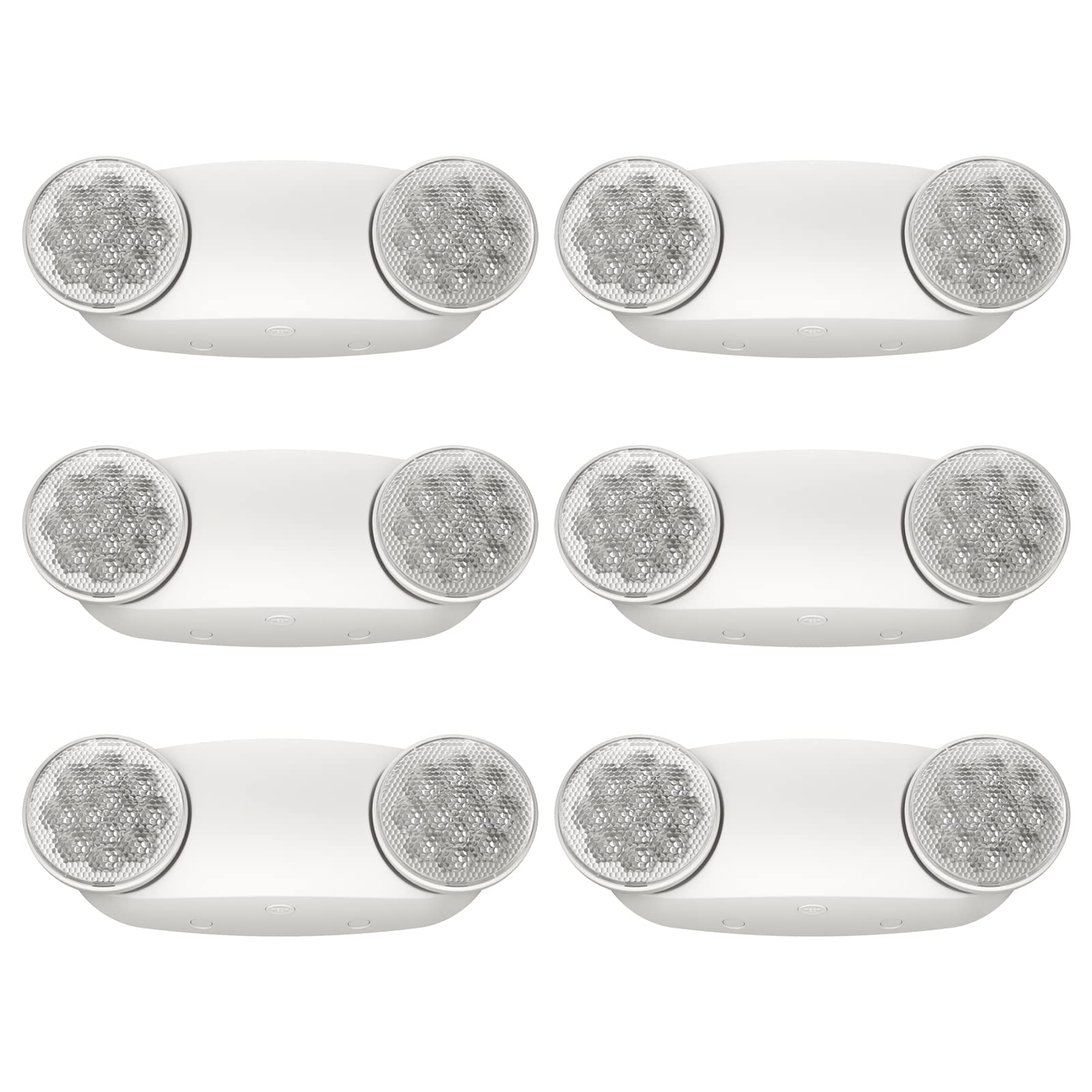 Spectsun Lighting 6 Packs Emergency Light for Business, with Battery Backup,Hard