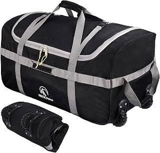 REDCAMP 85L Holdall with Wheels, Foldable Wheeled Duffle Bag，Navy