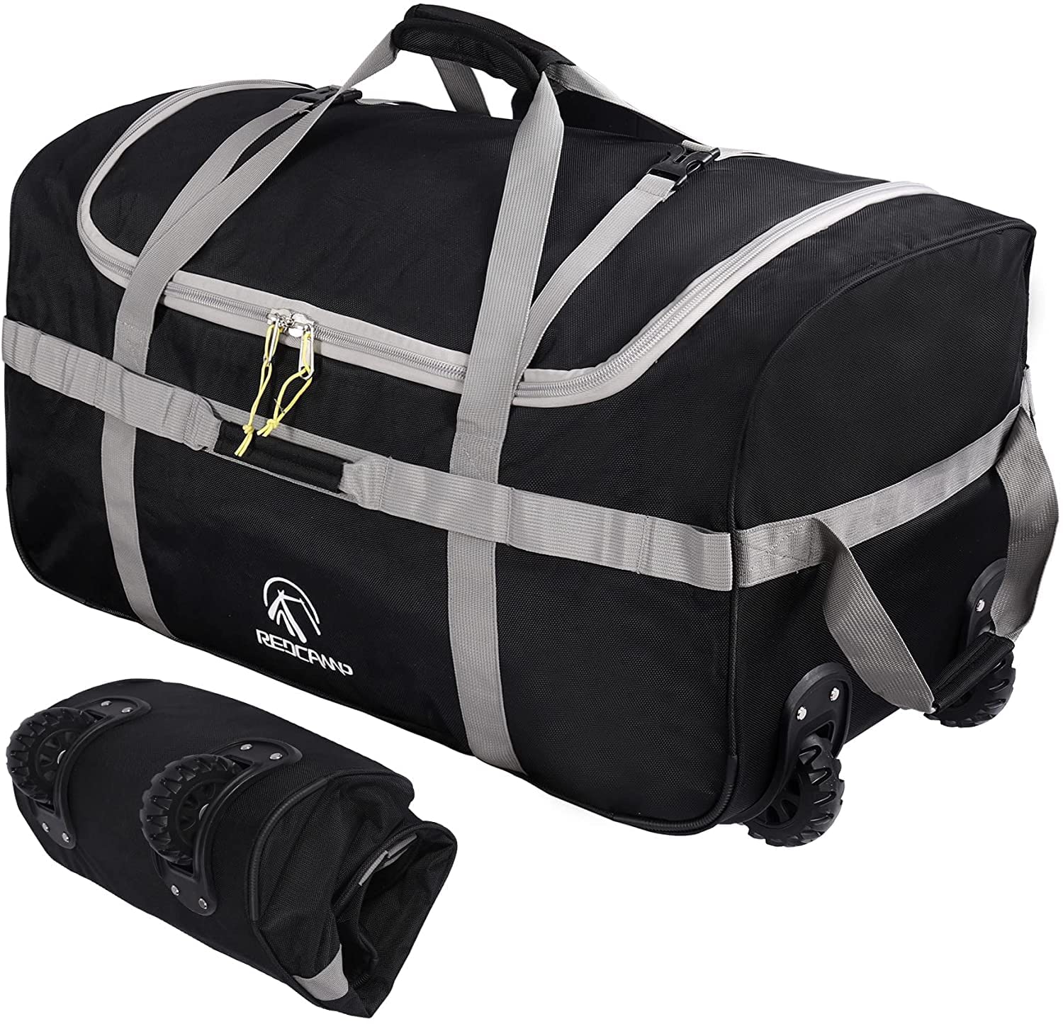 REDCAMP 85L Holdall with Wheels, Foldable Wheeled Duffle Bag，Navy
