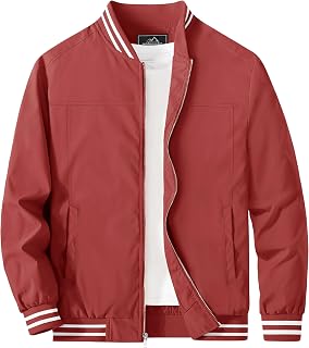MAGCOMSEN Men's Bomber Jacket Lightweight Windbreaker Stylish Casual Jacket