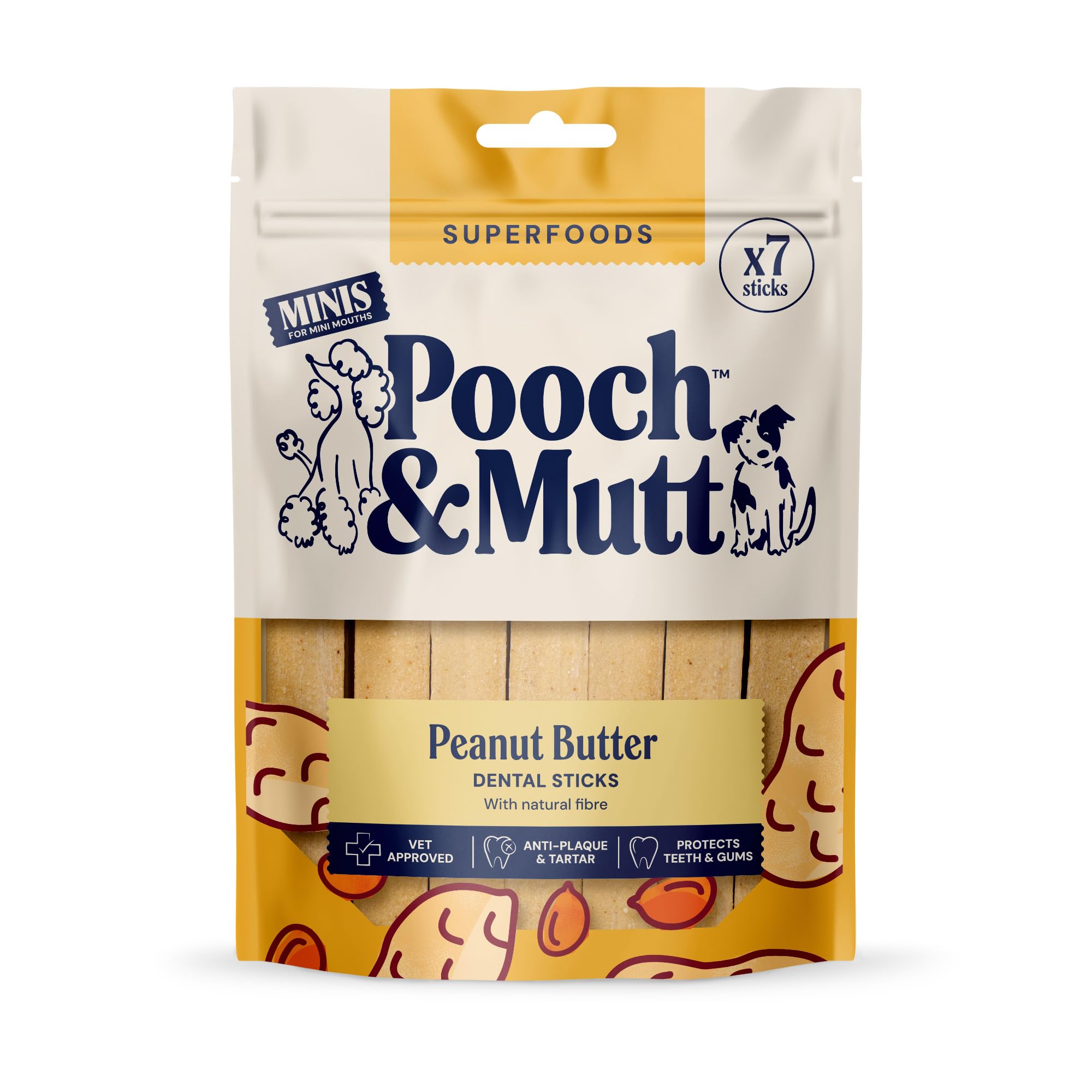 Pooch & Mutt - Small Dental Sticks for Dogs, 1 Pack of 7 Sticks