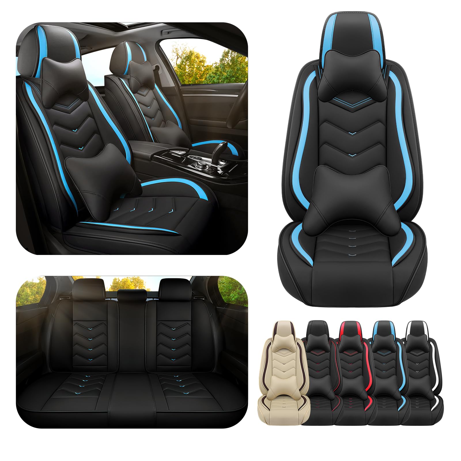 Car Seat Covers for Honda Civic 2000-2025, Premium Nappa Leather Car Seat Cover,