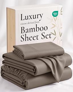 Hotel Sheets Direct 3 Piece Bed Sheet Set Twin Size, 100% Viscose Derived from Bamboo Sheets Set with 1 Pillowcase, Cooling & Breathable Luxury Bedding, Moisture-Wicking & Silky Soft Texture, Sand