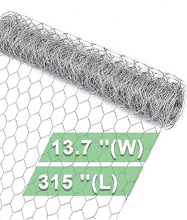 vensovo Galvanized Chicken Wire Mesh - 13.7"×315" Garden Animal Barrier Fence, 1 inch Mesh Fence for Pet,Rabbit,Poultry