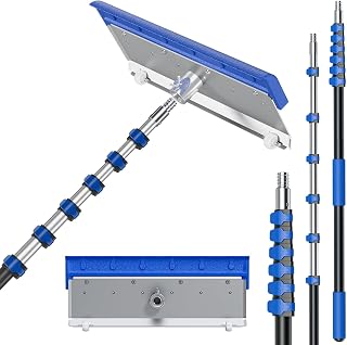Roof Rakes for Snow, 30FT Telescoping Snow Rake, Lightweight Aluminum Snow Removal Tool, Heavy Duty Rake Head with Shingle Saver Rollers, Snow Removal Equipment for Solar Panels, Metal Roof, Car