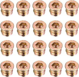 Wood Furniture M6x10mm Screw Insert Nut Interface Hex Socket Drive 20pcs