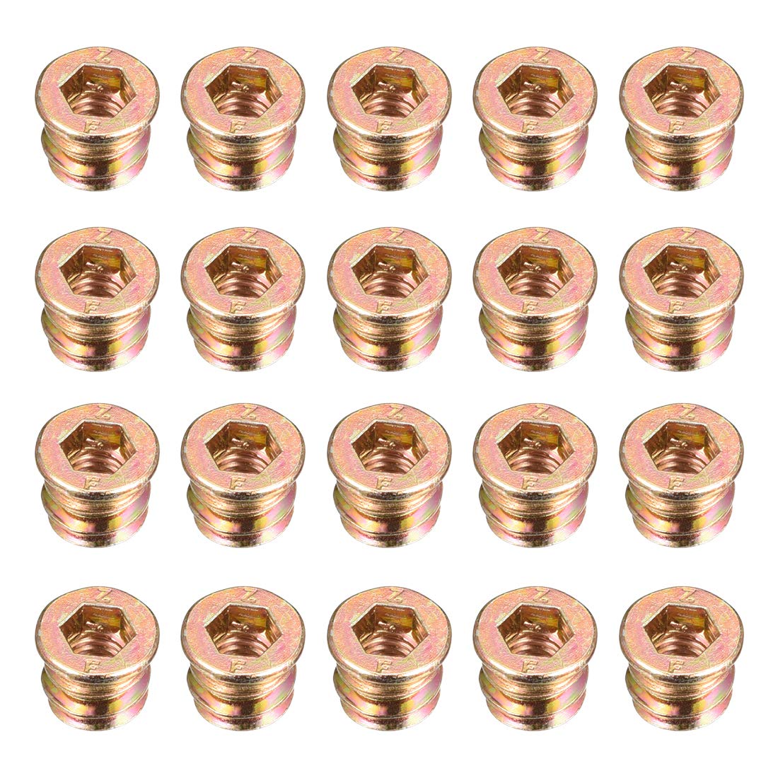 Wood Furniture M6x10mm Screw Insert Nut Interface Hex Socket Drive 20pcs