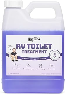 Liquified RV Toilet Treatment - 946ml Standard Pour Bottle - Holding Tank Waste Digester & Odor Eliminator, Septic Safe, Biodegradable - Made in USA (F-Style, Lavender, 946ml)