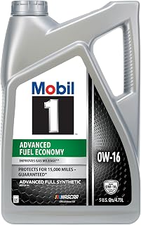 Mobil 1 Advanced Fuel Economy Full Synthetic Motor Oil 0W-16, 5 Quart | Enhanced Fuel Economy | 10,000-Mile Protection | Triple Action Formula