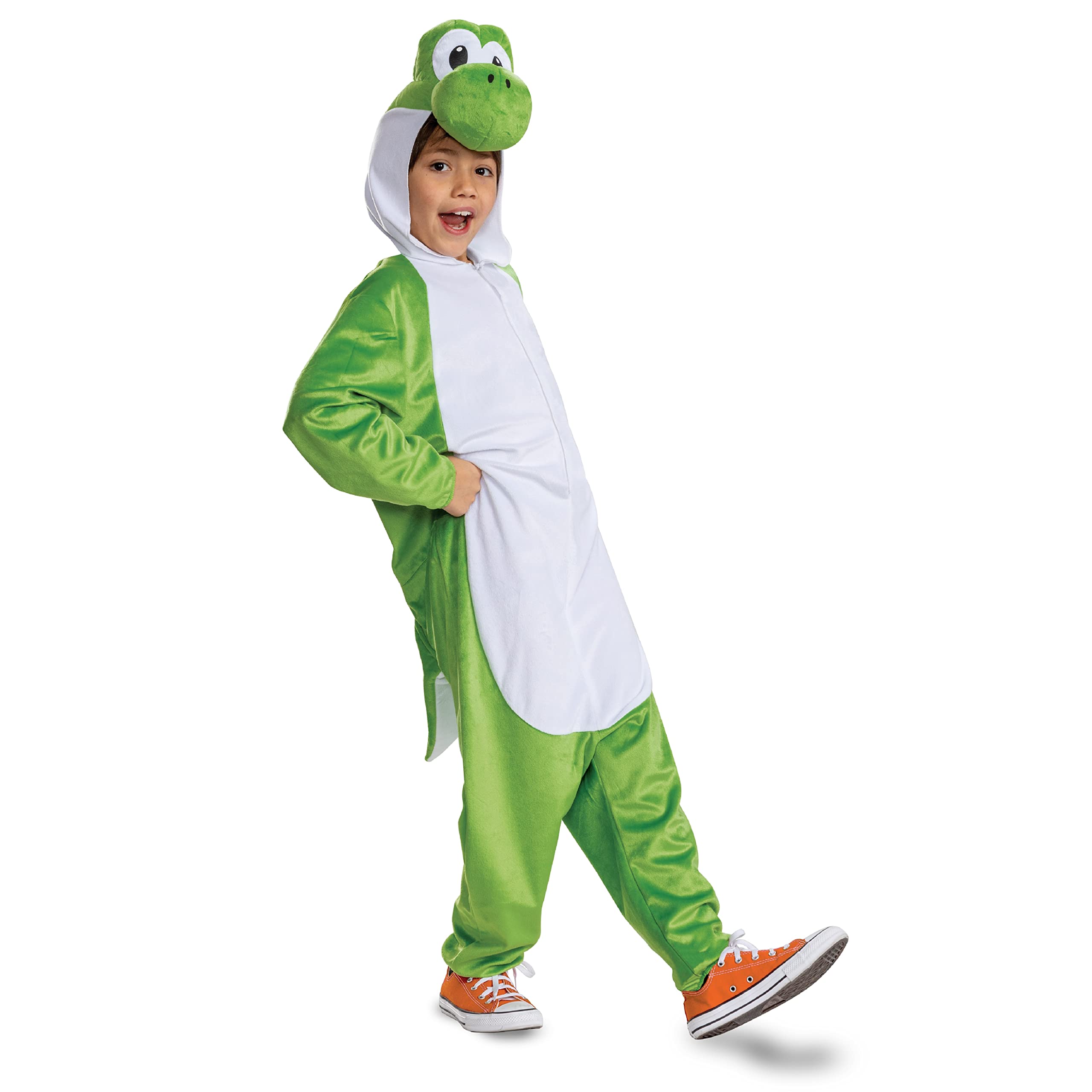 Disguise Yoshi Costume Hooded Jumpsuit, Official Super Mario Character Costume f